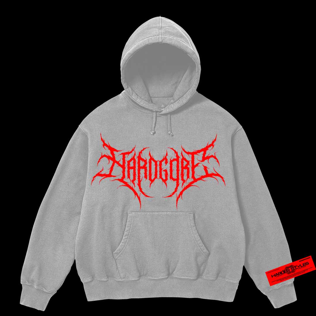 HARDGORE HOODIE WHITE — HARDER STYLES - HARDGORE merchandise